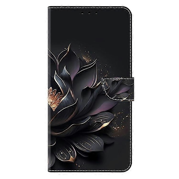 Kompatibel med Xiaomi Redmi Note 14 5G Deksel Magnetisk Lås 3D Mønster Lær Lommebok Telefon Deksel Purple