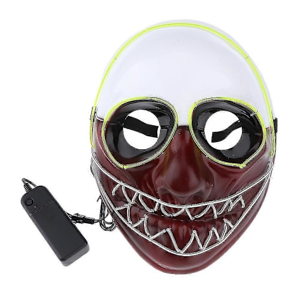 Lysende El Wire LED Lysende Maske Voksen Halloween Kostume Nyhedsgave Legetøj