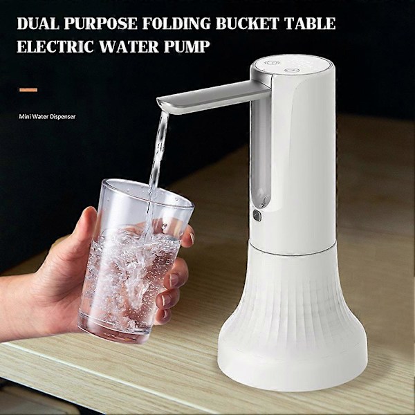 Vikbar Vattendispenser Lätt Uppladdningsbar Vattendispenser för Vardagsrum Hem White Basic Style