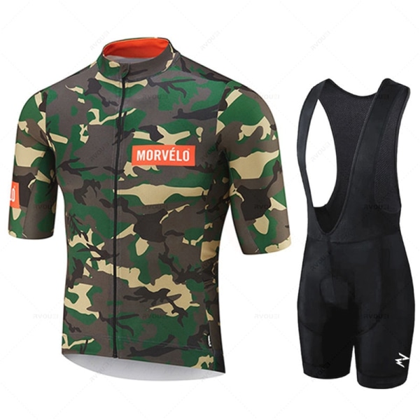 Morvelo Kesä Miesten Pyöräilyneulesarja Set Pyörä Vaatteet MTB Pyörä Vaatteet Lyhythihaiset Urheilut Ropa Maillot Ciclismo jersey set 19 M