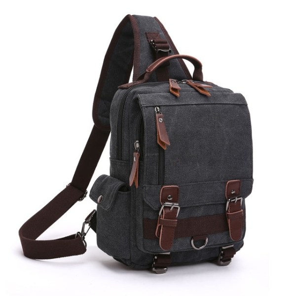 ny liten canvas ryggsäck män Reseryggsäck Multifunktionell axelväska för kvinnor Laptop ryggsäck Skolväskor Dam Daypack black 1