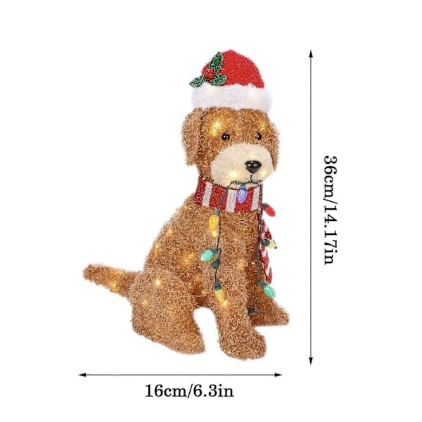 Holiday Living Jule LED Lysende Fluffy Doodle Hunde Dekor Gave