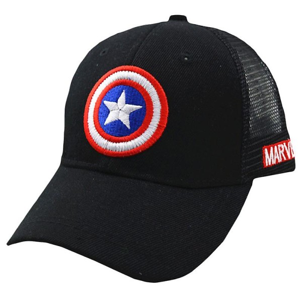 Lasten Superman- cap Captain America Pojat Tytöt Mesh Hengittävä Sarjakuva Snapback Aurinkosuojahattu Captain America Black