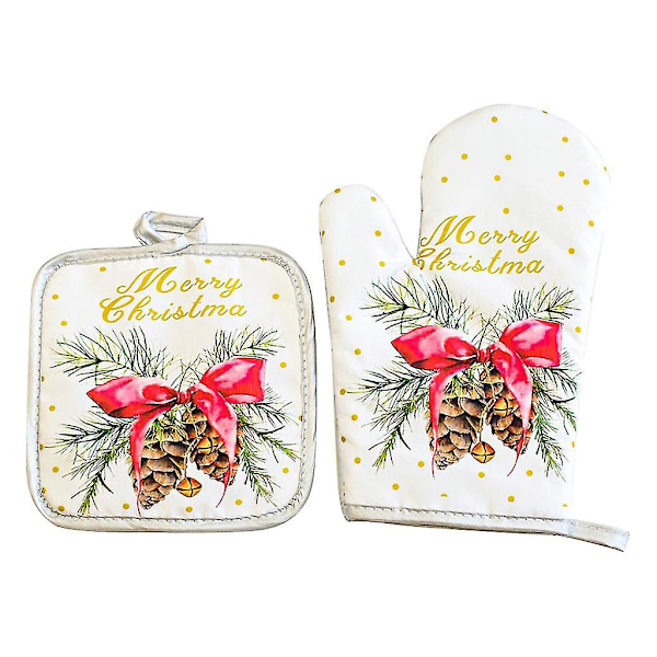 Ugnsvantar och grytlappar Värmebeständiga kökshandskar för mikrovågsugn för matlagning Christmas pine cones