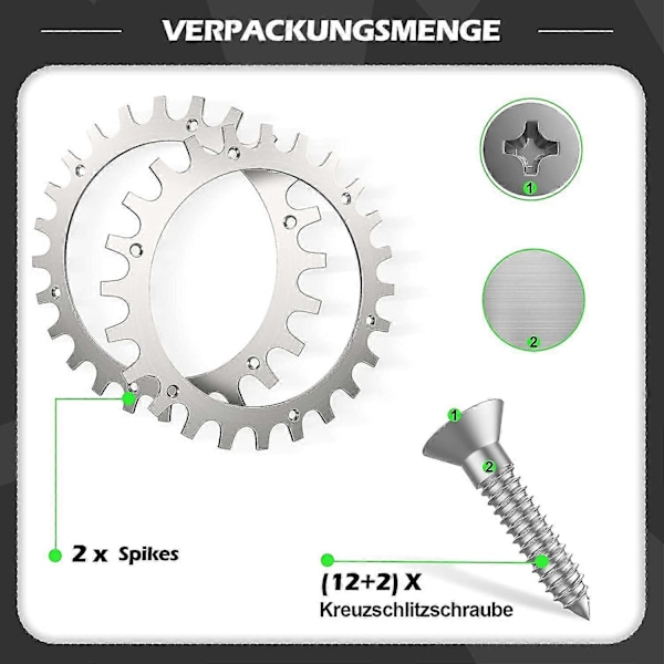 2 X Premium Rostfria Spikar För Worx S/m Modell, 2x Rostfria Skruvspikar Traction Enhancer, Robotgräsklippare Hjulstorlek 205mm