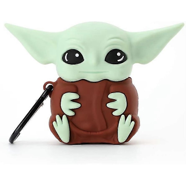 3D Yoda -kotelo AirPod 2/1 -kotelolle, 3D Söpö Sarjakuva Naiset Tytöt Lapset Tyylikäs Muoti Chic Ihana Kawaii Yoda Vauvan Muoto Avaimenperä PVC-kotelo Airpods 1 &