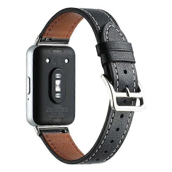 Kompatibel med Samsung Galaxy Fit3 Ægte Læder Urrem Udskiftning Black