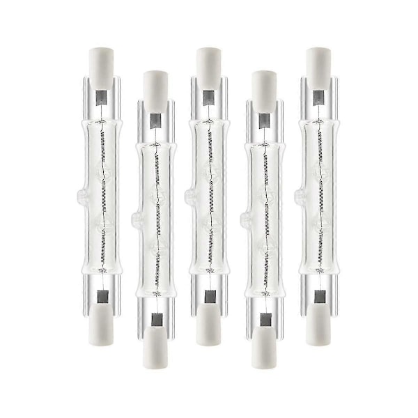 5-pack R7S 118mm 300W 230V, R7S Halogen Linjär Lampa, Dimbar Halogenlampa för Byggarbetsplatser