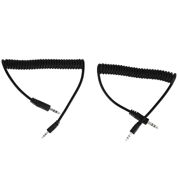 2 stk. 3,5 mm til han Flash C1 Synkroniseringskabel 3,5 mm C1 Flash Trigger Spiral Kabel til EOS 70D Kamera