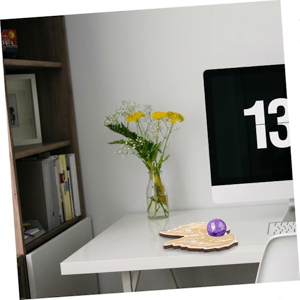 5 stk. log krystal ornamenter vingeformet kugle display stand træ vingeholder krystalkugle stand mini håndværk beslag base bord base Poplar