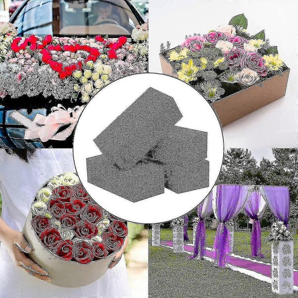 4-pack Torr Blomsterskum Konstgjord Blomma Vått Blomsterskum Grå