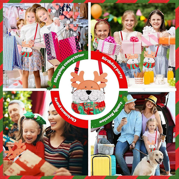 Pop Plånbok Fidget Leksak Axelväska för Flicka, Silikon Pop Crossbody Fidget Väska Julklappsfavoriter, Regnbågsbubbla Ångestlindring Pop Sensorisk Handväska