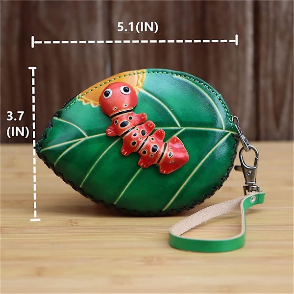 Dame Tre Blad Kuskinn Myntveske Kan Holde Veksel Armbånd Clutch Håndlaget Lær Glidelås Nøkkelveske