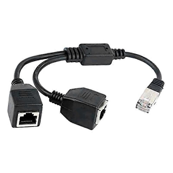 RJ45 1 Han till 2 Hon Ethernet-delarekabel för Super Cat5, Cat6, Cat7 LAN Ethernet-nätverk Ext (haoyi