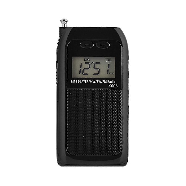 Bærbar Digital Lommeradio Multifunksjon Fm Mw Sw Fullbåndsradio Med 1.18in Lcd Digital Skjerm