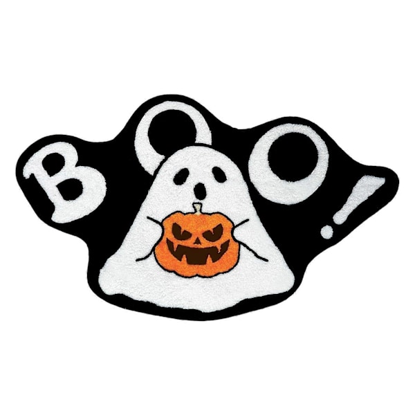 Halloween Badeværelsesmåtte Blød Plys Spøgelse Græskar Bademåtte Skridsikker Vandabsorberende Gulvpude Gotisk Hjem Badeværelsesindretning