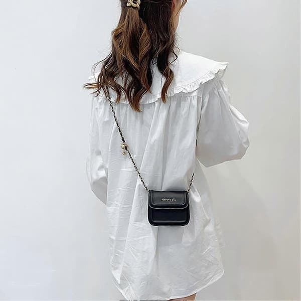 Sling Bag Mini Damväskor Koreansk Stil Axelryggsäck Kvalitets Sling