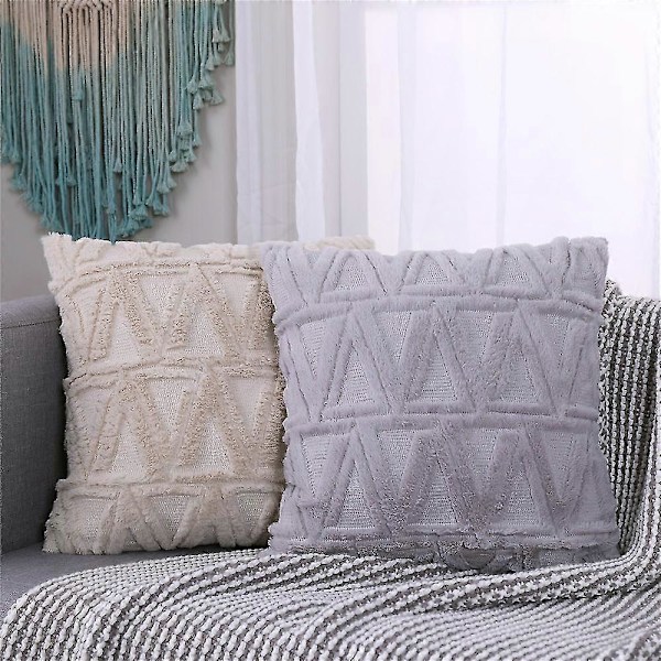 Örngott Kuddfodral, Prydnadskudde Polyesterfiber Soffkudde Triangulär Soffkudde, (2 stycken), Med Dragkedja Vardagsrum Sovrum 40*40cmc p