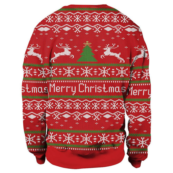 Par Printed tröja Kvinnor Män Unisex långärmad tröja Jumper Xmas Party Nyhet Toppar Semesterpresent style 1 L