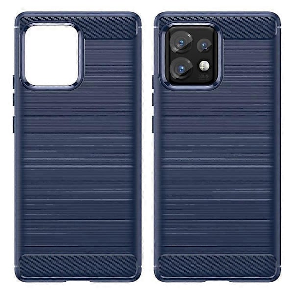 Kompatibel med Motorola Moto X40 Pro 5G Fallbeskyttelse Karbonfibertekstur TPU Beskyttende Telefondeksel Børstet Mobiltelefonetui Blue