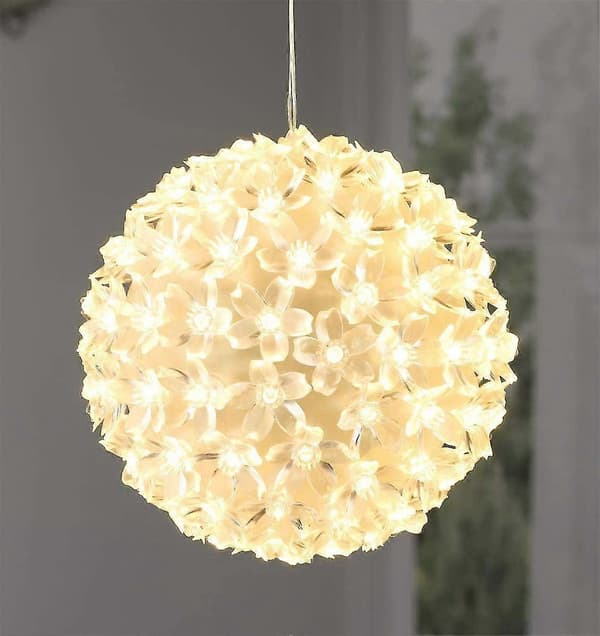 100 LED Lyskule Varmt Hvit Julepyntkule Julelys Julekule Ca. 15 cm