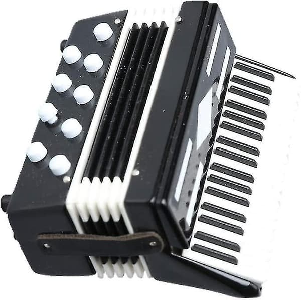 Miniatyrdragspel med låda Mini Instrument Replika Samlarobjekt Miniatyr Dockhus Modell Hem Dec SX