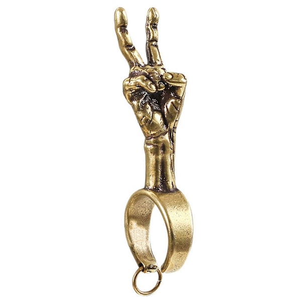 Sigarettholder Simulering Håndform Solid Kobber Håndfri Røyking Fingerring For Spill