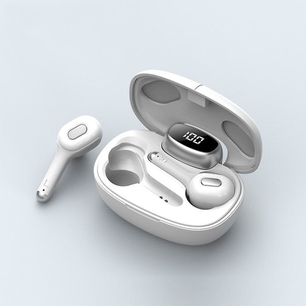 Trådlösa hörlurar med uppslukande ljud 5.0 Bluetooth In-ear-hörlurar med case/snabbparande stereosamtal/inbyggda mikrofoner white