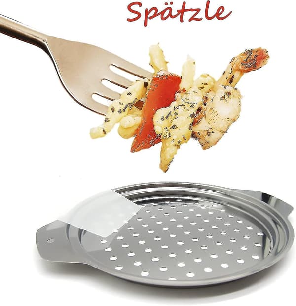 Spaetzle-maker i rustfritt stål med lokk og skrape - Tradisjonell tysk eggnuddelmaker - Gryte, panne, spaghetti-sil