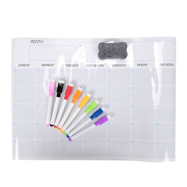 A3 Magnetisk Whiteboard Torr Radering Kalender Set Whiteboard Veckoplanerare För Kylskåp Kylskåpskit