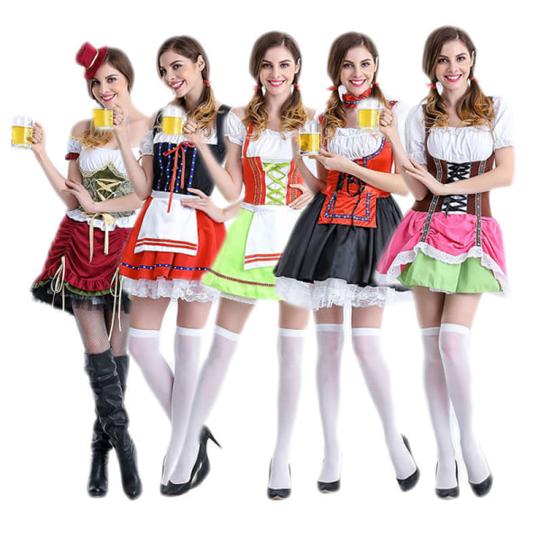 Baijerin Oktoberfest-oluttytön perinteinen puku Halloween-olutpukuun style 6