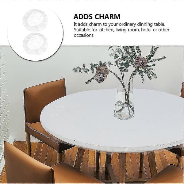 Elastisk duk Transparent duk Rund formsydd duk med flanellbakside