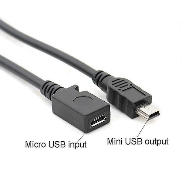 Micro USB Hun Til Mini USB Han Adapter Oplader Konverter Kabel 13cm