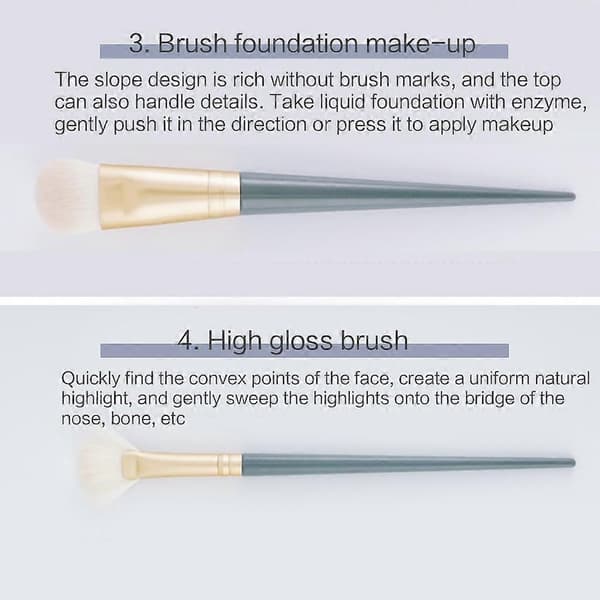 10 stk. makeupbørstesæt til piger og kvinder, makeupbørster, makeupsæt