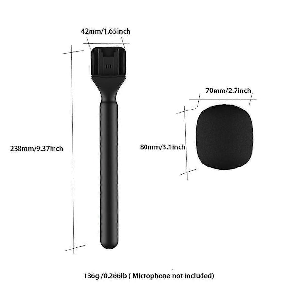 2-pack Intervjumikrofon Handhållen Adapter för DJI Mic 1/2 för Rode Wireless Go/GoII/Relacart/Trådlös Sändare