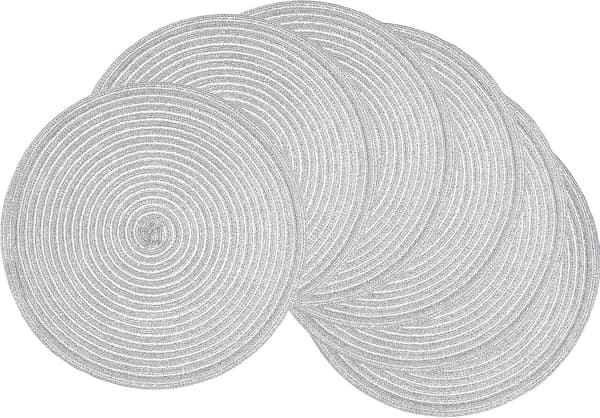 Helena Sæt med 6 Vaskbare Dækkeservietter - 38 cm - Diameter: 38 cm