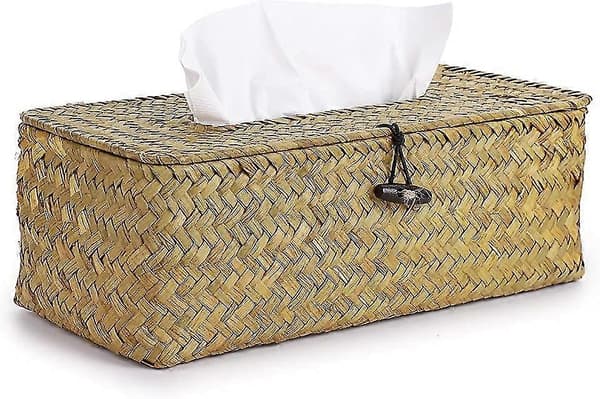 Rektangulär Tissue Box Dispenser Vävd Vasslåda, För Familj, Kontor, Tablet