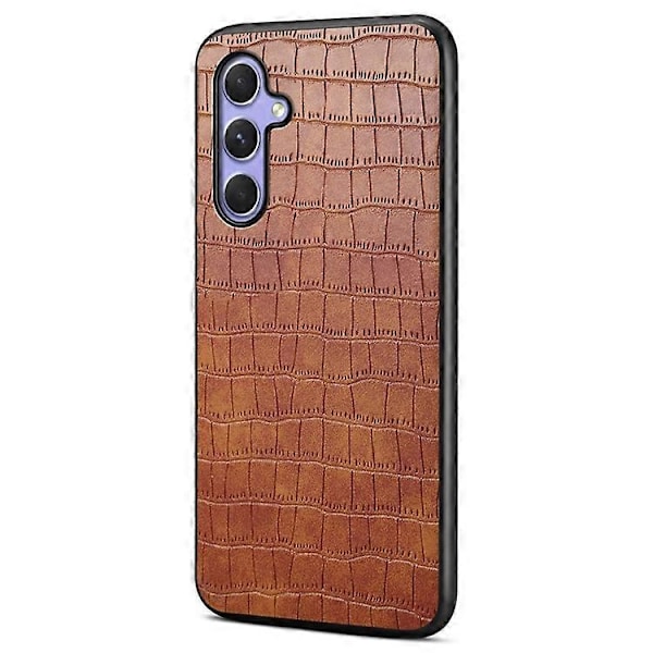 Kompatibel med Samsung Galaxy A55 5G Beskyttelsesetuier Krokodille-tekstureret Hybrid Telefoncover Brown