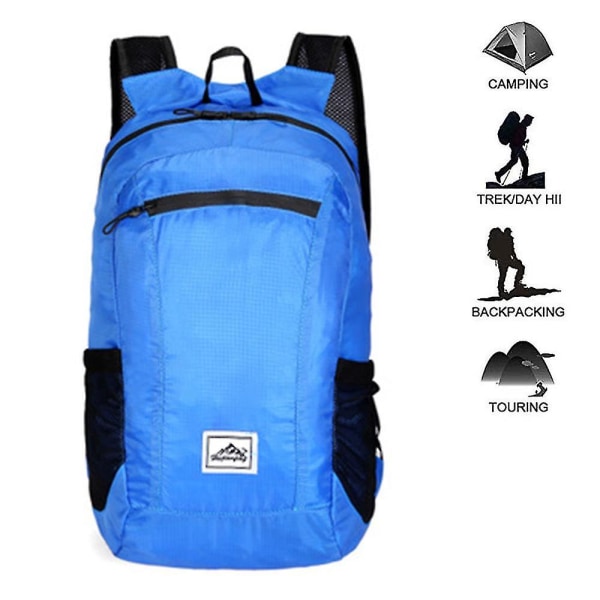 Hei päiväreppu, muurahaispakattava reppu Travel Cam Outdoorille Sky Blue