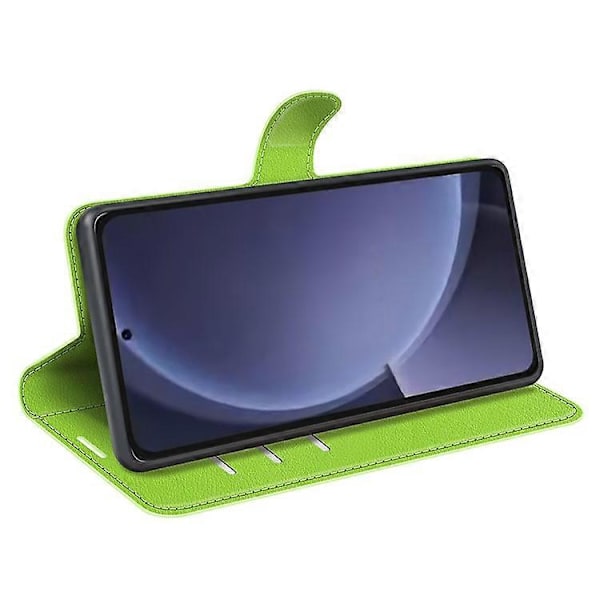 Kompatibelt Skal för Samsung Galaxy S25+ Litchi Textur Stötsäkert Läder Plånboksfodral Green