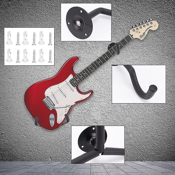 Horisontellt Gitarrväggfäste, Lutande Gitarrhängare, Horisontellt Väggfäste För Akustisk Klassisk Eller Elgitarr, Ukulele, Banjo [EZ