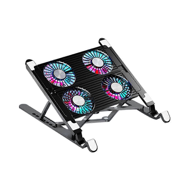 Laptopkylare Ställ Hopfällbar Laptop Kylplatta Med 4 Rgb Tysta Fläktar För Laptop Kylare Notebook Tillbehör Y