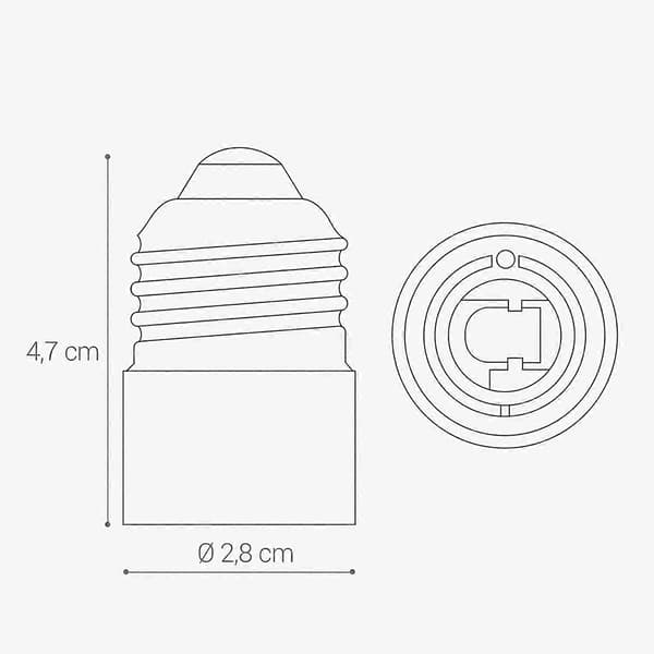 4x fatningsadapter - E27 til E14 fatningskonverter - E14 sokkel lampeholderadapter til LED halogenpære