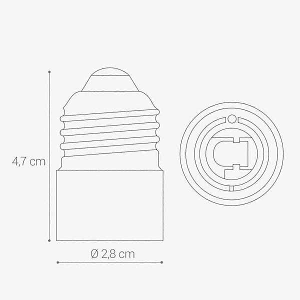 4x sokkeladapter - E27 til E14 sokkelkonverter - E14 lampeholderadapter for LED halogenpære