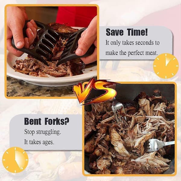 Kødkløer til Pulled Pork Røget Kød Strimler Bjørnekløer Grilltilbehør Gaver til Mænd
