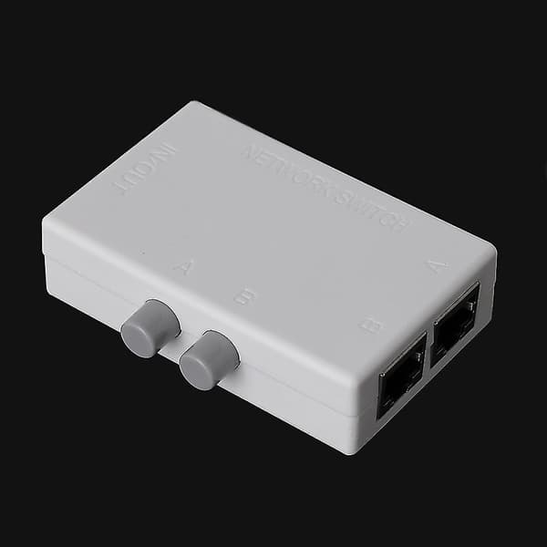 Mini 2 Port AB Manuel Netværksdelings Switch Box 2In1/1In2 RJ45 Netværk/Ethernet