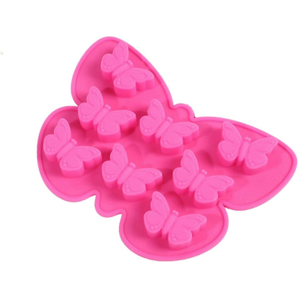 Isbitsform i silikon - Fjärilsmönster - rosa