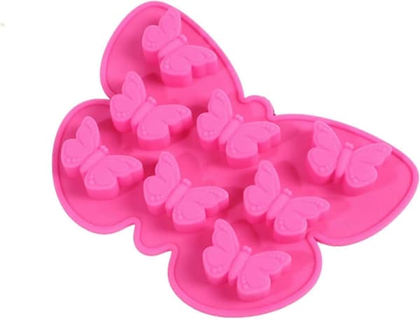 Silikoninen jääpalamuotti - Perhoskuvio - pinkki