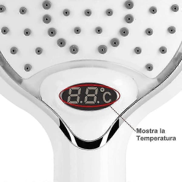 LED Dusjhode, LED Dusjhode Hånddusj, 3 Farger Temperaturkontroll Dusjhode, LED Temperatur Dusjhode, Temperaturkontroll Dusjspray