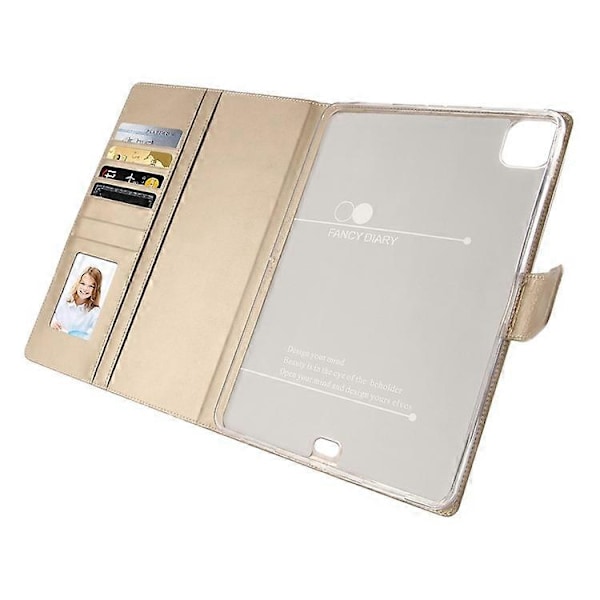 HANMAN Mill Series Kompatibel med iPad Pro 11-tommer (2018) / (2020) / (2021) / iPad Air (2020) / (2022) Stødsikkert PU Læder Cover Champagne